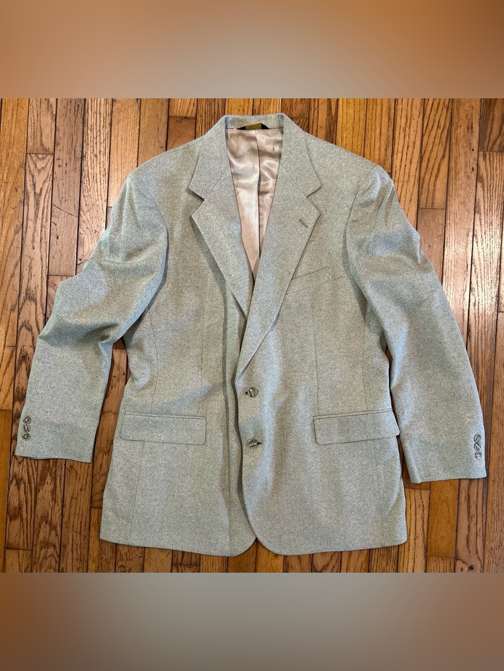 Vintage Johnny Carson Gray Herringbone Sport Coat Blazer Men’s 46R